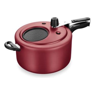 Imagem de Panela De Pressão Antiaderente Cereja Com Visor 6,0l Mta