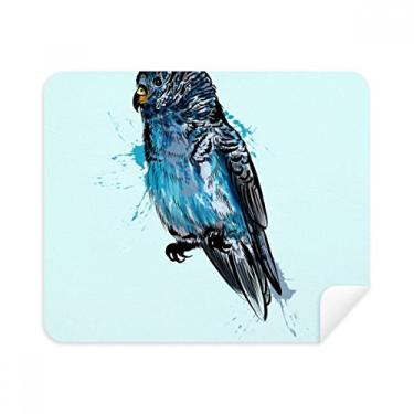 Imagem de Pano de limpeza de pássaro papagaio azul preto limpador de tela 2 peças tecido de camurça