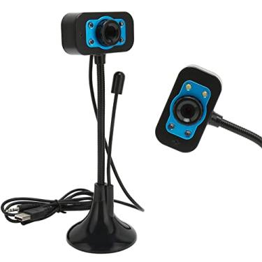 Imagem de Câmera Web HD, Webcam Streaming USB com foco manual, com microfone de luz de preenchimento de LED, para computador, 7 Vista XP, para Android, para OS X, para Linux