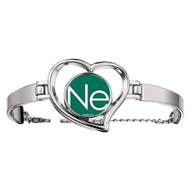 Imagem de Bracelete Chestry Elements Tabela Período Gás Raro Neon Ne Pulseira Coração Joias Fio Bangle, medium, metal