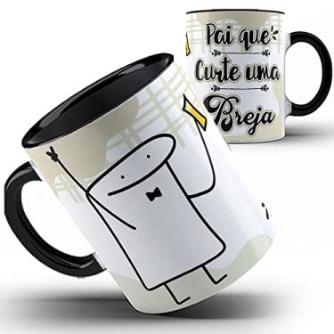 Imagem de Caneca preta Papai Flork Pai que curte Cerveja breja