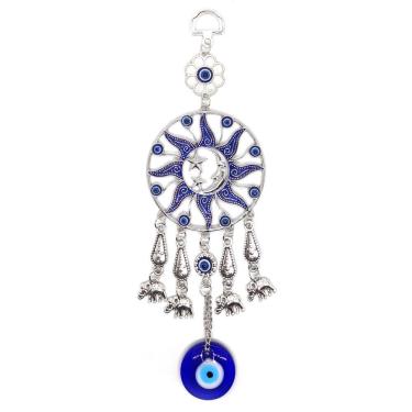 Imagem de Móbile Mandala Olho Grego Sol e Lua Contra Mau-Olhado Pq