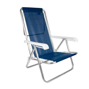 Imagem de Cadeira Reclinável Alumínio 8 Posições Azul Marinho - Mor