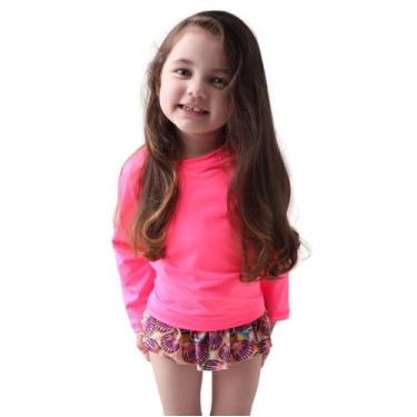 Imagem de Camiseta Térmica Infantil Proteção Solar Uv50+ Tam 1 Ao 6 Hot Pink - O