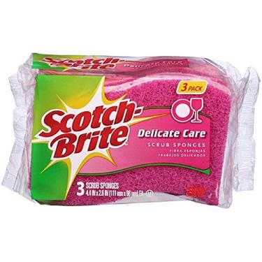 Imagem de Esponjas Scotch-Brite Delicadas Care Scrub 3 ea (pacote com 4)