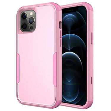 Imagem de Capa resistente à prova de choque de armadura resistente para iPhone 11 12 Mini 13 Pro Max Xs XR X 8 7 6 6S Plus 3 camadas TPU PC tampa traseira protetora, rosa, para iPhone 12Pro Max