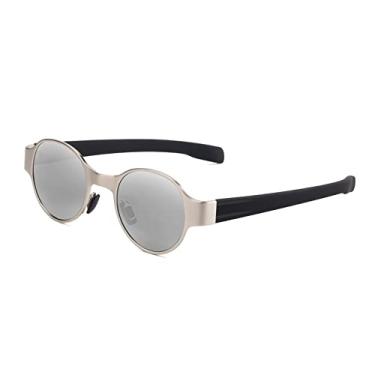 Imagem de Estilo óculos de sol redondos masculinos femininos vintage polarizados óculos de sol retrô óculos gafas de sol uv400 tons, 10 com estojo, tamanho único