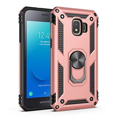 Imagem de LVSHANG Capa de celular para Samsung Galaxy J2 Core Capa e suporte, com capa com suporte magnético, proteção resistente à prova de choque para Samsung Galaxy J2 Core (2020) J260 (cor: ouro rosa)