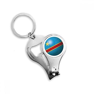 Imagem de Chaveiro abridor de garrafa cortador de unha futebol americano bandeira nacional do Congo abridor de garrafas
