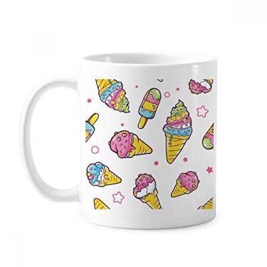 Imagem de Caneca de sorvete de picolé de açúcar rosa estrela caneca cerâmica xícara de porcelana de café louça