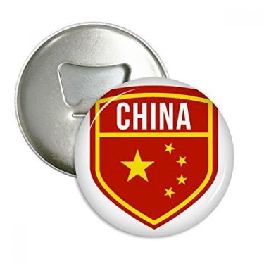 Imagem de Feito na China escudo bandeira nacional abridor de garrafas ímã de geladeira emblema multifuncional