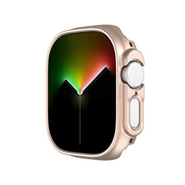 Imagem de KGFCE Capa para Apple Watch Ultra 49 mm capa protetora de PC rígido moldura oca amortecedor série iwatch ultra 49mm capa protetora (cor: ouro rosa, tamanho: Ultra 49mm)