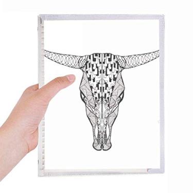 Imagem de Caderno de esboço de retrato de animal de vaca de rosto longo, diário de folhas soltas recarregável, papelaria