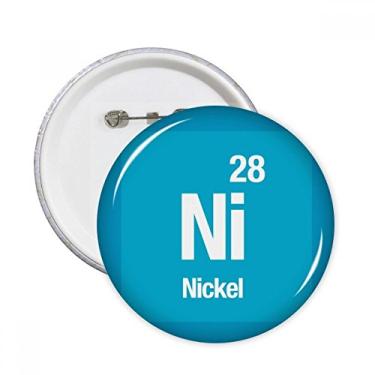 Imagem de Ni Níquel Elemento Químico Ciência Pinos Redondos Emblema Botão Decoração Acessório 5 peças