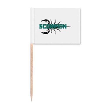 Imagem de Marcadores de palito de dente com simetria de insetos naturais Scorpion Topper Decoração de festa