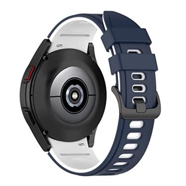 Imagem de KAPPDE Pulseira de silicone de extremidade curvada oficial de 20mm para Galaxy Watch 4 Classic 46 42mm Strap Watch4 44 40mm Pulseira de substituição (Cor: 6, Tamanho: Clássico 42mm)