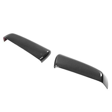 Imagem de Substituição Tampa do Espelho Retrovisor Metade Superior Esquerda Direita Externa para Chevy Silverado 1500 2019 a 2022 (Estilo de fibra de carbono)