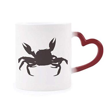 Imagem de Caneca sensível ao calor de organismo marinho illastrato de caranguejo preto vermelho muda de cor