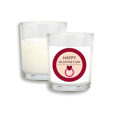 Imagem de Cera de incenso perfumada de vidro com velas brancas Happy Valentine's Day rosa
