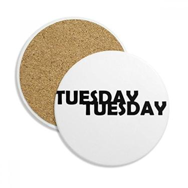 Imagem de Caneca de porta-copos de terça-feira com personagens elegantes para proteção de mesa, pedra absorvente