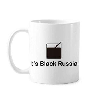 Imagem de Caneca de cerâmica preta russa para coquetel Art Deco presente moderno caneca de cerâmica café porcelana louça