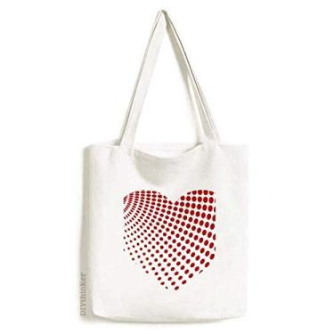 Imagem de Bolsa de lona Red Radiate Dots para o Dia dos Namorados bolsa de compras casual