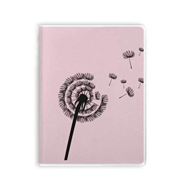 Imagem de Caderno com silhueta de dente-de-leão e capa de goma para diário de flores