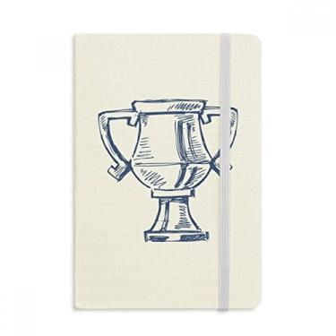 Imagem de Caderno azul de troféu do campeonato de futebol com capa dura em tecido oficial diário clássico