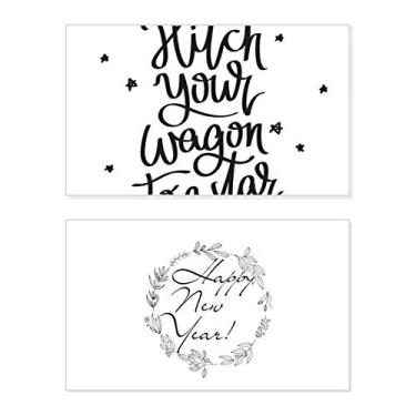 Imagem de Hitch Your Wagon to A Star Citação Festival Ano Novo Cartão Bless Mensagem Presente