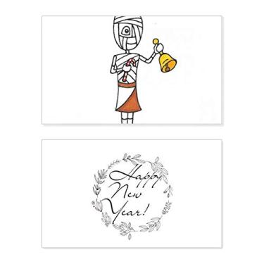 Imagem de Mummy Antlers Horus Bell Muleta Ano Novo Festival Cartão de felicitações Bless Message Present