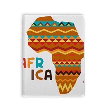 Imagem de Caderno de listras com mapa africano extravagante, capa de goma