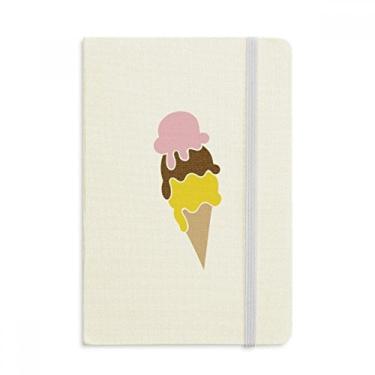 Imagem de Caderno de pasta de sorvete rosa marrom amarelo com capa dura em tecido oficial diário clássico