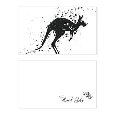 Imagem de Ilustração do contorno do canguru da Austrália, cartão de agradecimento, aniversário, saudações, casamento, agradecimento