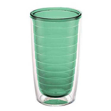 Imagem de Tervis Copo de mesa transparente e colorido feito nos EUA, copo isolado de parede dupla, mantém as bebidas frias e quentes, 473 ml, verde mangue