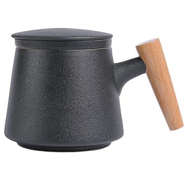 Imagem de PAYNAN Creative Ceramics – Filtro de infusor de chá, cabo de madeira, copo de café e leite, conjunto de chá