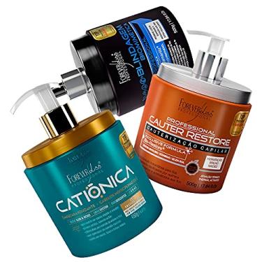 Imagem de Kit Forever Liss Cauter Restore + Blindagem + Catiônica 450g