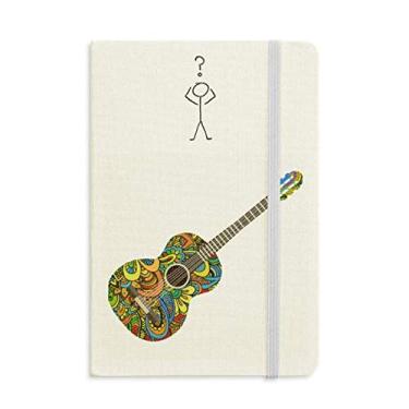Imagem de Caderno de interrogação com estampa de instrumento musical para violão A5