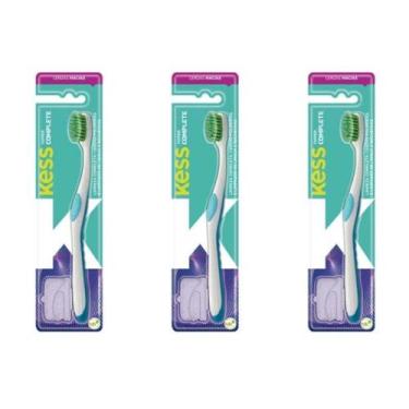 Imagem de Kit C/03 Kess Complete Tipper Escova Dental Macia