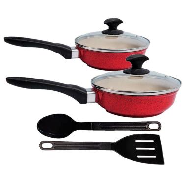 Imagem de Jogo Frigideiras Antiaderente Marmorizado 16 e 24cm T02 N03