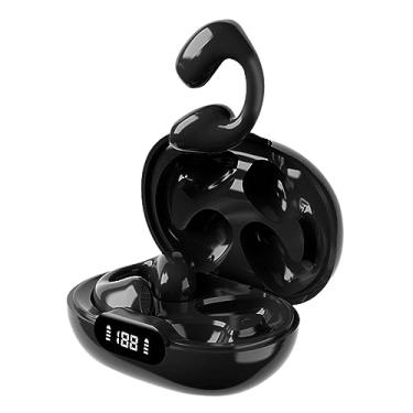 Imagem de de ouvido com clipe de ouvido sem fio Clipe em de ouvido Dual Hosts à prova de suor Mãos livres Chamadas Fone de ouvido de, PRETO