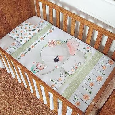 Imagem de Jogo de Lençol Berço Bebê 3 peças Personagem Infantil (Elefantinha)