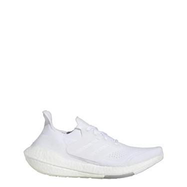 Imagem de adidas Tênis de corrida feminino Ultraboost 21, Branco/Cinza, 5