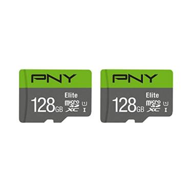 Imagem de PNY Cartão de memória Flash Elite Class 10 U1 microSDXC 128 GB Pacote com 2-100 MB/s, Classe 10, U1, Full HD, UHS-I, Micro SD
