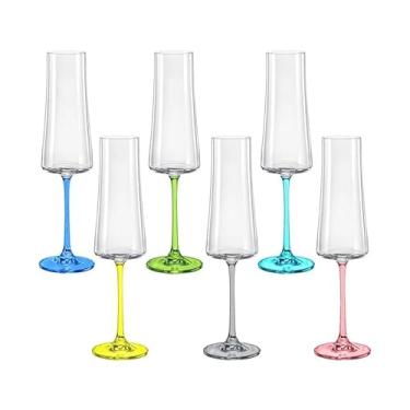 Imagem de 06 Taças Espumante Xtra Collors em Cristal Titanium 210mL - Bohemia