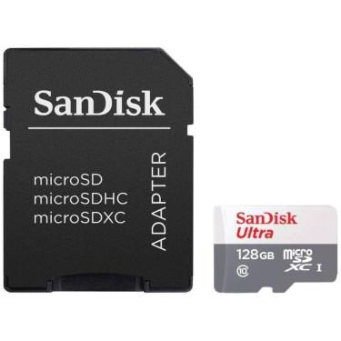 Imagem de Cartão De Memória 128gb Com Adaptador, Sandisk Micro Sd - Sdsqunr-128g-gn3ma