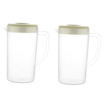 Imagem de HOLIDYOYO Jarra de café expresso com 2 peças, jarra de vidro, jarra de filtro de água para água potável, jarra de suco de água com tampa, garrafas de água de vidro, jarra selada com leite