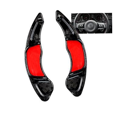 Imagem de HIBEYO Extensão de câmbio de volante para VW Volkswagen Golf 7 Scirocco Sagitar GLI Lamando GTS POLO GTI Volkswagen Variant R-LINE Material de fibra de carbono real (preto)