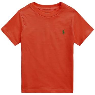Imagem de Polo Ralph Lauren Camiseta masculina de manga comprida e gola redonda, (Coleção 2024) Sportsman Laranja, M