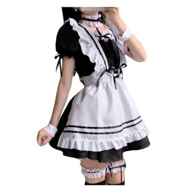 Imagem de Letuwj Lindo vestido de empregada doméstica Lolita uniforme cosplay preto 3GG