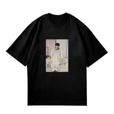 Imagem de Camiseta Jungkook Solo Golden Photo Print K-pop Merchandise Support para fãs de Jeon Jung-kook, Preto E, P